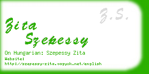 zita szepessy business card